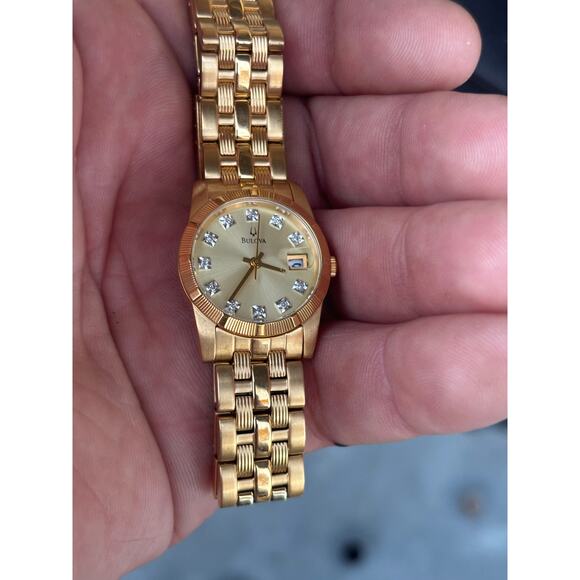 Bulova C960496 Diamond Accent Gold Tone Women’s Watch. New Battery. main image 10